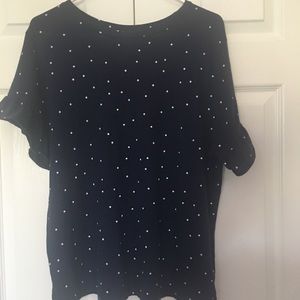 Old Navy tee shirt M navy blue with white dots